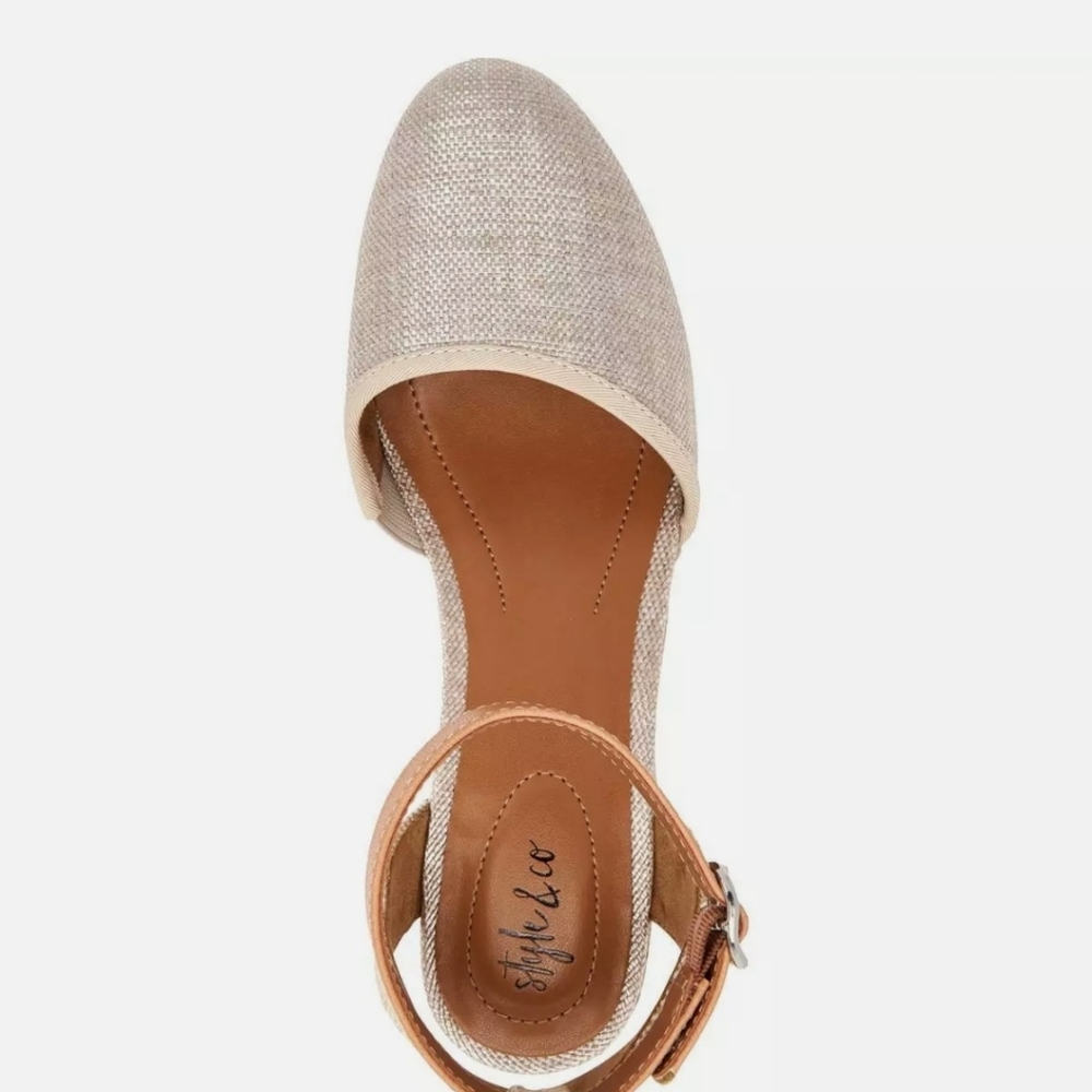 Style & Co. Womens Mailenaf Shine Canvas Espadrille Wedge Sandals Size 9 - Picture 3 of 6
